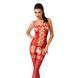Бодистокинг Passion BS054 red, комбинезон, имитация чулок, открытый животик, Красный