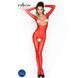 Бодістокінг Passion BS031 red, комбінезон з відкритими грудьми, Червоний