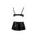 Комплект білизни під латекс DEBY SET black XXL/XXXL - Passion: ліф, міні-спідничка, стрінги