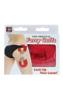 Наручники металеві Dream Toys Furry Сuff з червоним хутром