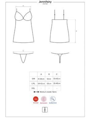 Сорочка і стрінги чорні Jennifairy chemise S / M