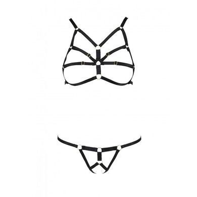 Комплект белья из стреп ARMANDA SET black S/M - Passion Exclusive