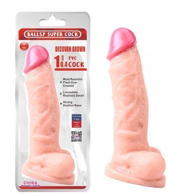 CH74458 Фаллоимитатор&nbsp;с&nbsp;яичками&nbsp;на&nbsp;присоске&nbsp;Ballsy&nbsp;super&nbsp;cock&nbsp;Chisa