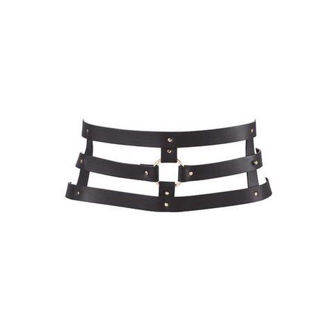 Портупея-пояс Bijoux Indiscrets MAZE - Wide Belt and Restraints Black, экокожа, Черный