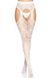 Leg Avenue Heart net suspender hose OS White