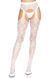 Leg Avenue Heart net suspender hose OS White