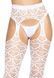 Leg Avenue Heart net suspender hose OS White