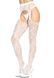 Leg Avenue Heart net suspender hose OS White