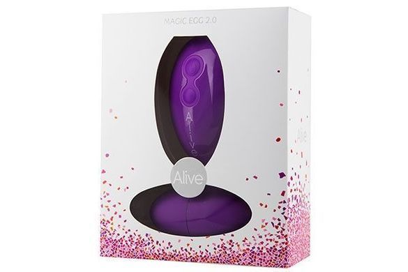 Віброяйце Alive Magic Egg 2.0 Black з пультом ДК, на батарейках, Фиолетовый