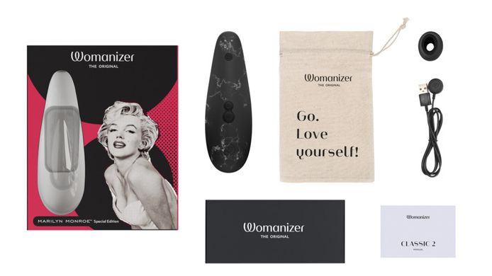 Вакуумный стимулятор клитора Womanizer Marilyn Monroe Black Marble