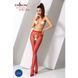 Эротические колготки-бодистокинг Passion S019 red, имитация трусиков ажурных с доступом, в сеточку, Красный