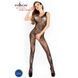 Бодістокінг Passion BS020 black, комбінезон, фантазійний візерунок, Черный