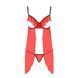 Прозрачный пеньюар с открытой грудью CHERRY CHEMISE red XXL/XXXL - Passion Exclusive, трусики