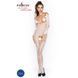 Бодистокинг Passion BS031 white, комбинезон с открытой грудью, Белый