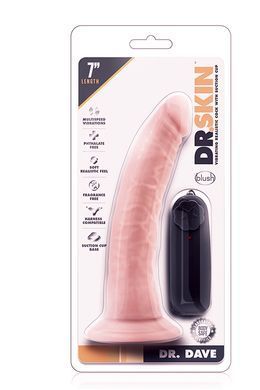 Вібратор Dr. Skin 7 Inch Realistic Vibrating Dildo with Suction Cup Vanilla