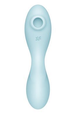 Вакуумний смарт-стимулятор із вібрацією Satisfyer Curvy Trinity 5 (Blue), керування зі смартфона