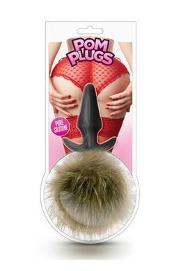 Анальна пробка з помпоном POM PLUGS BROWN