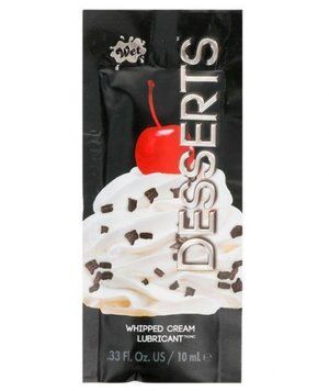 ПРОБНИК/Їстівний лубрикант&nbsp;WET&nbsp;Whipped&nbsp;Cream&nbsp;( зі смаком вершків), 10 мл