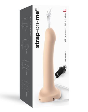 Кончающий фаллоимитатор Strap-On-Me Dildo Cum Flesh, диаметр 3,6см, силикон, насадка для страпона, Телесный