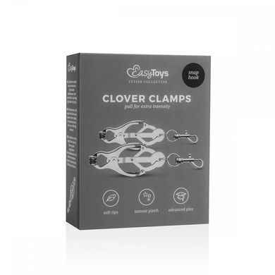 Затискачі&nbsp;для&nbsp;сосків&nbsp;EasyToys&nbsp;Clover&nbsp;Clamps&nbsp;With&nbsp;Clips, Серебро