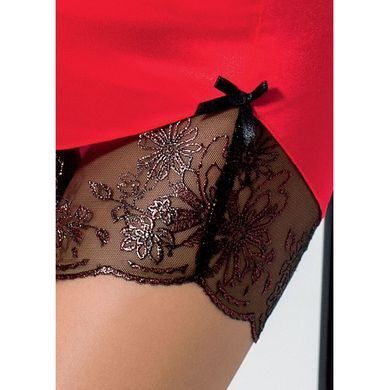 Сорочка приталена з чашечками BRIDA CHEMISE red XXL/XXXL - Passion Exclusive, трусики, Червоний