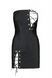 Мини-платье из экокожи Passion Celine Chemise 6XL/7XL black, шнуровка, трусики в комплекте
