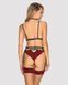 411010 Комплект мереживний з поясом для панчох Obsessive Sugestina 3-pcs set L/XL