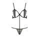 Комплект белья QUENTRIS BIKINI black S/M - Passion Exclusive, стринги и полуоткрытый лиф
