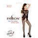 Бодістокінг Passion BS021 black, комбінезон, дрібна сіточка по тілу, велика сітка на ногах, Черный