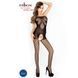 Бодістокінг Passion BS021 black, комбінезон, дрібна сіточка по тілу, велика сітка на ногах, Черный