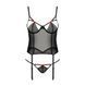(SALE) Корсет з пажами PERDITA CORSET black XXL/XXXL - Passion Exclusive стрепи, трусики, укорочений