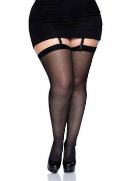Leg Avenue Sheer backseam stockings + PLUS SI Black