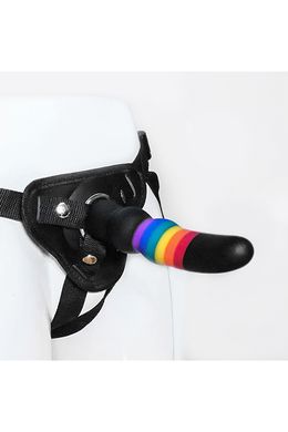 Страпон жіночий Райдужний COLOURFUL LOVE STRAP ON SOLID DILDO