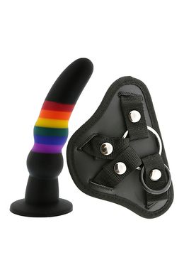 Страпон женский радужный COLOURFUL LOVE STRAP ON SOLID DILDO