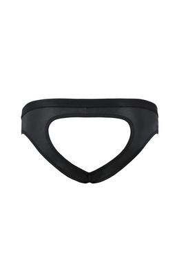 Мужские слипы с вырезами Passion Slip Joe L/XL, черные, экокожа, открытые ягодицы