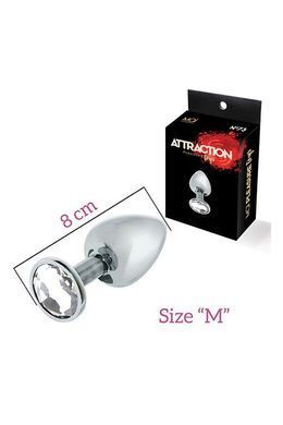 Анальна пробка з кристалом MAI Attraction Toys №73, довжина 8см, діаметр 3 см