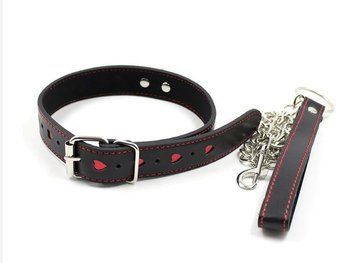 Нашийник з повідцем Luxury Fetish Black $ Heart