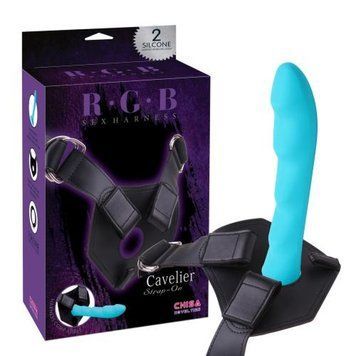 Страпон блакитна насадка rgb Sex Harntss Cavelier Chisa