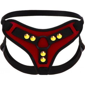 Трусики для страпону Taboom Bondage in Luxury з кільцевим кріпленням, червоно-чорні, OS