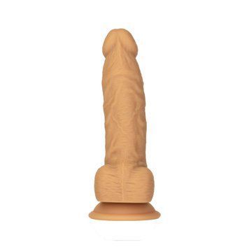 Фаллоимитатор ADDICTION Dual Density Silicone Dildo Caramel 8&Prime;, присоска, диаметр 4,3 см, вибропуля