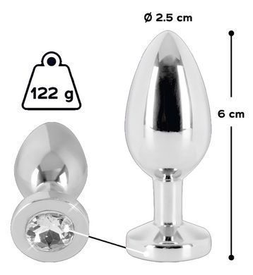 Анальна пробка з каменем You2Toys Jewel Buttplug, срібляста, Small