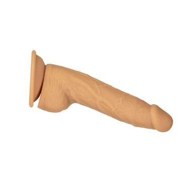 Фалоімітатор ADDICTION Dual Density Silicone Dildo Caramel 8&Prime;, присоска, діаметр 4,3 см, віброкуля в