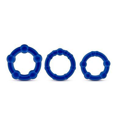 Набор эрекционных колец STAY HARD BEADED COCKRINGS BLUE
