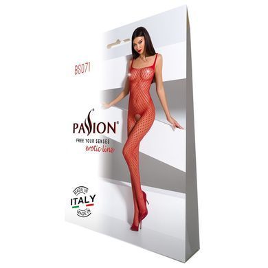 Бодистокинг Passion BS071 red, комбинезон на бретелях