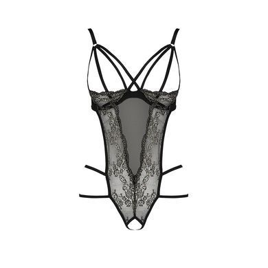 Боди монокини с открытой грудью VALERY BODY black L/XL - Passion Exclusive