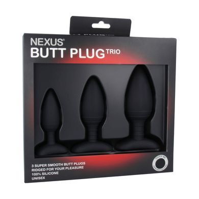 Набір анальних пробок Nexus Butt Plug Trio, макс. діаметр 3&ndash;4&ndash;5 см, Черный