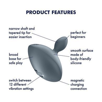 Анальная вибропробка Satisfyer Booty Absolute Beginners 4, для начинающих, вводная часть 3 см