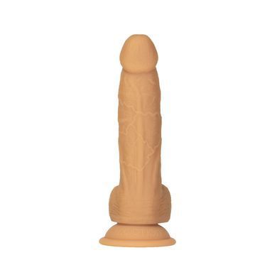 Фалоімітатор ADDICTION Dual Density Silicone Dildo Caramel 8&Prime;, присоска, діаметр 4,3 см, віброкуля в