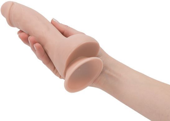 Вигнутий фалоімітатор на присосці ADDICTION &mdash; BRAD 7,5&Prime; Dildo With Balls, Beige