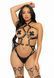 Leg Avenue Heart ring harness teddy Black L